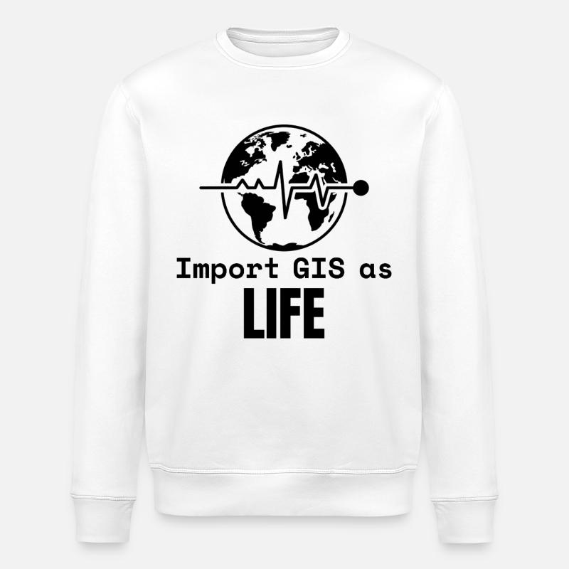 GIS Life Geospatial Mapping Datenanalyse - Stanley/Stella Unisex Bio-Sweatshirt ROLLER - Weiß