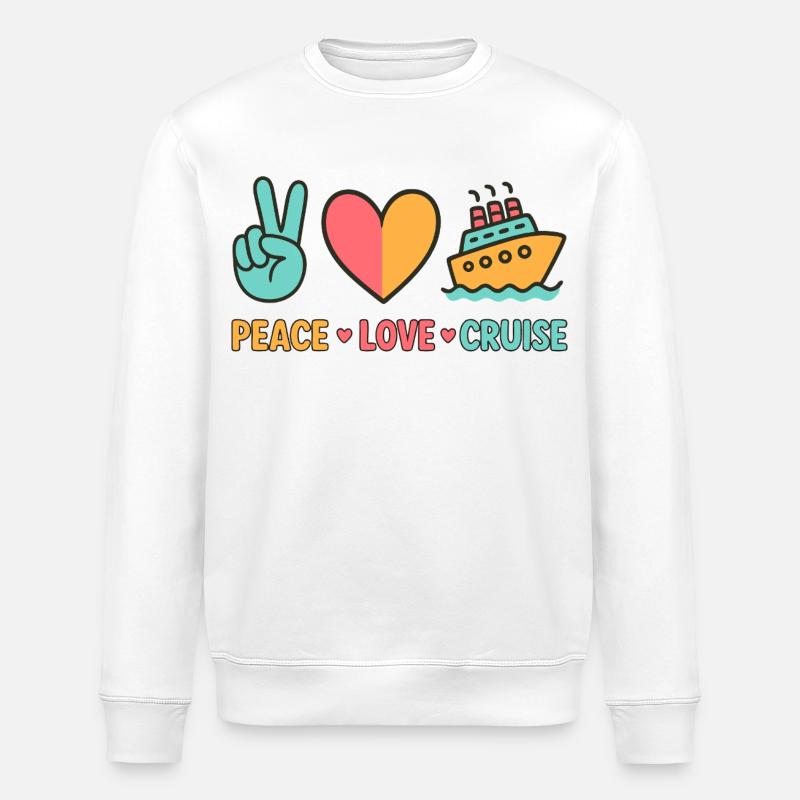 Peace Love Kreuzfahrt - Stanley/Stella Unisex Bio-Sweatshirt ROLLER - Weiß