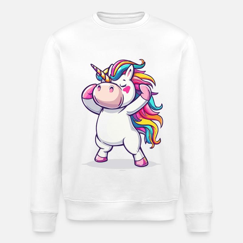 Tanzendes Einhorn - Stanley/Stella Unisex Bio-Sweatshirt ROLLER - Weiß