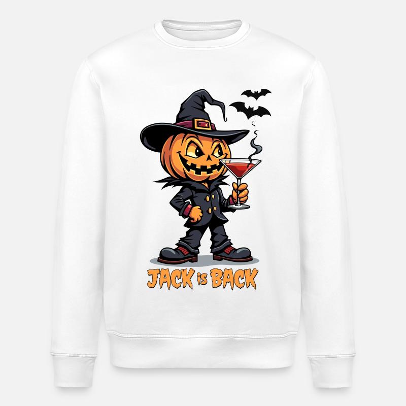 Jack is Back - Citrouille d’Halloween - Sweat bio ROLLER Stanley/Stella Unisexe - blanc