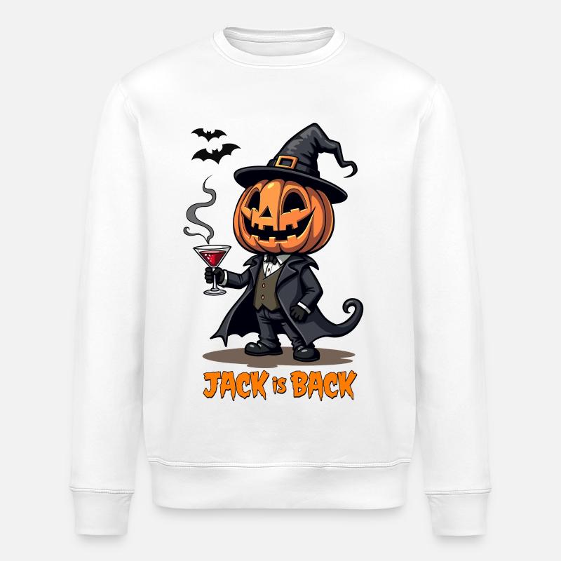 Jack is Back - Citrouille d’Halloween - Sweat bio ROLLER Stanley/Stella Unisexe - blanc