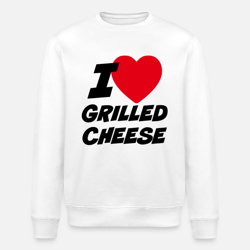 J’adore le fromage grillé - Sweat bio ROLLER Stanley/Stella Unisexe - blanc