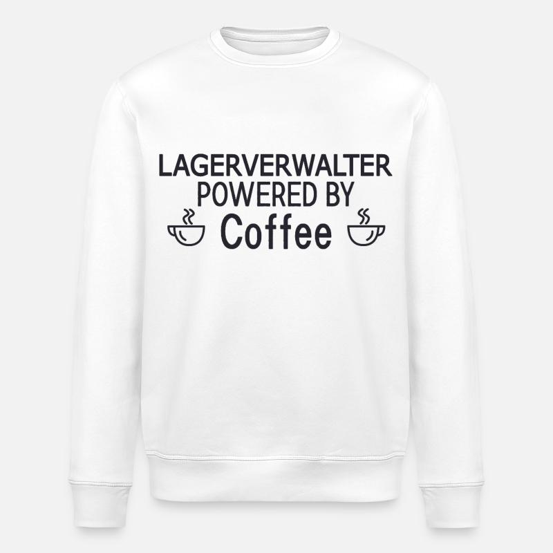 Lagerverwalter Powered By Coffee - Stanley/Stella Unisex Bio-Sweatshirt ROLLER - Weiß