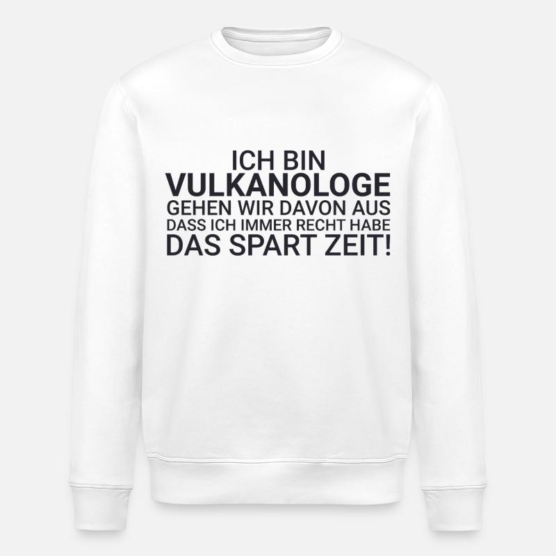 Volcanologist Save time Volcanology - Stanley/Stella ROLLER Unisex Organic Sweatshirt - white