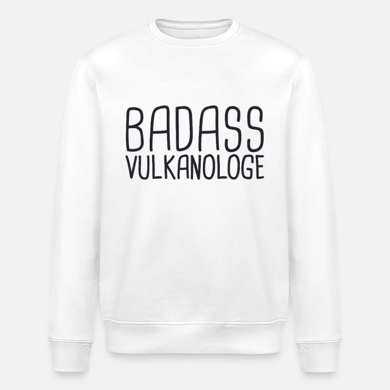Vulkanologe Badass Vulkanologie - Stanley/Stella Unisex Bio-Sweatshirt ROLLER - Weiß