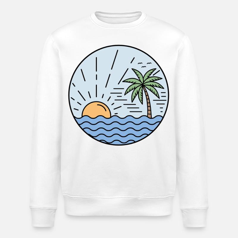 Sunset Circle - Stanley/Stella ROLLER Unisex Organic Sweatshirt - white