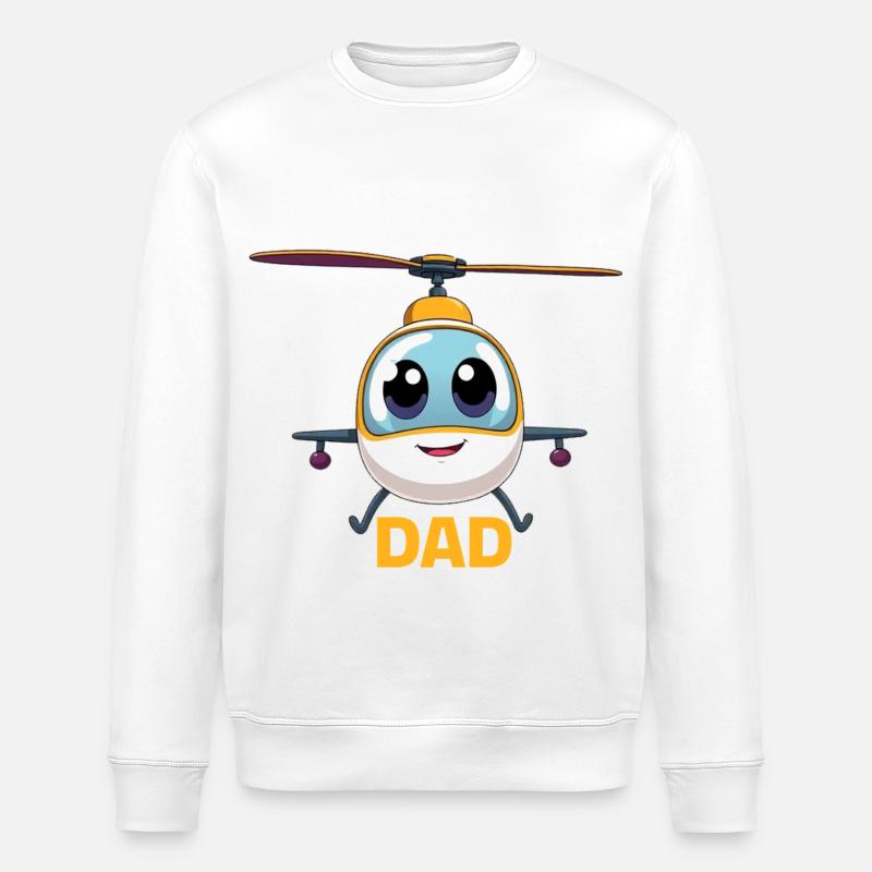 Helikopter Dad - Stanley/Stella Unisex Bio-Sweatshirt ROLLER - Weiß