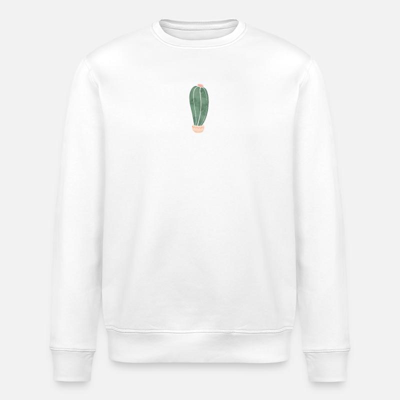 Kaktus im Blumentopf - lang 2 - Stanley/Stella Unisex Bio-Sweatshirt ROLLER - Weiß