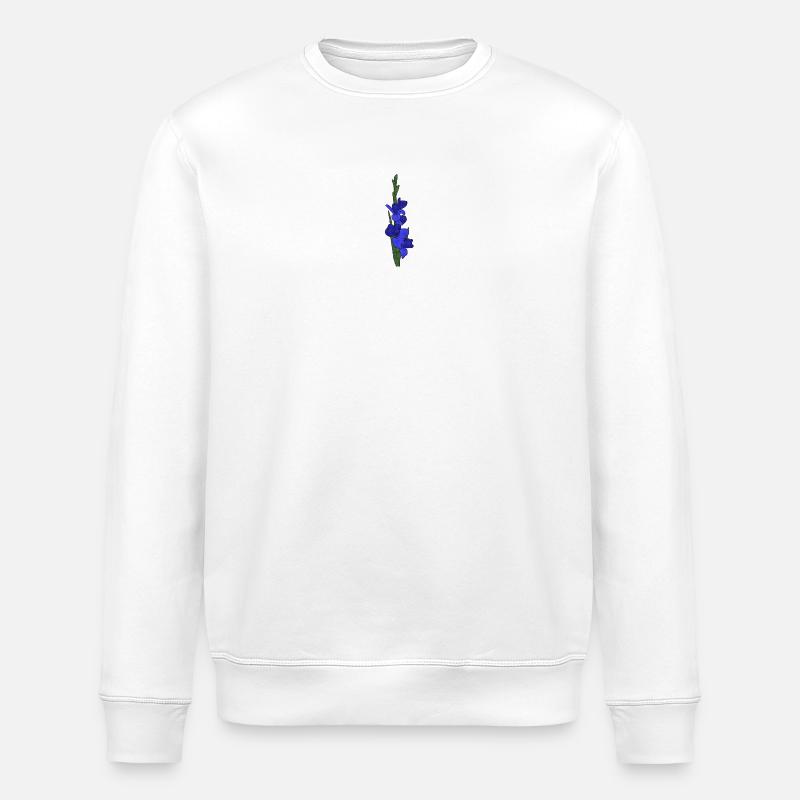 Gladiole blau - Stanley/Stella Unisex Bio-Sweatshirt ROLLER - Weiß