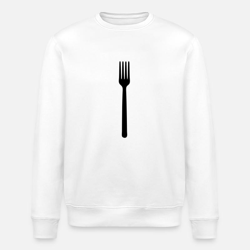 fork hungry - Stanley/Stella ROLLER Unisex Organic Sweatshirt - white