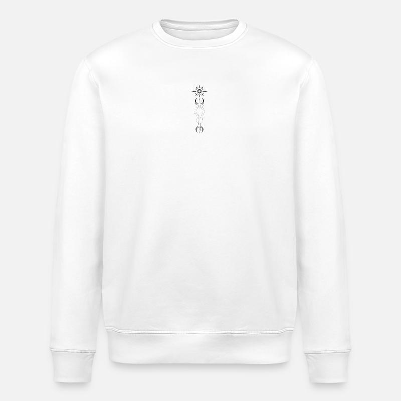 Geometric pattern moon sun - Stanley/Stella ROLLER Unisex Organic Sweatshirt - white