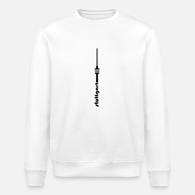 Stuttgart TV Tower font - Stanley/Stella ROLLER Unisex Organic Sweatshirt - white