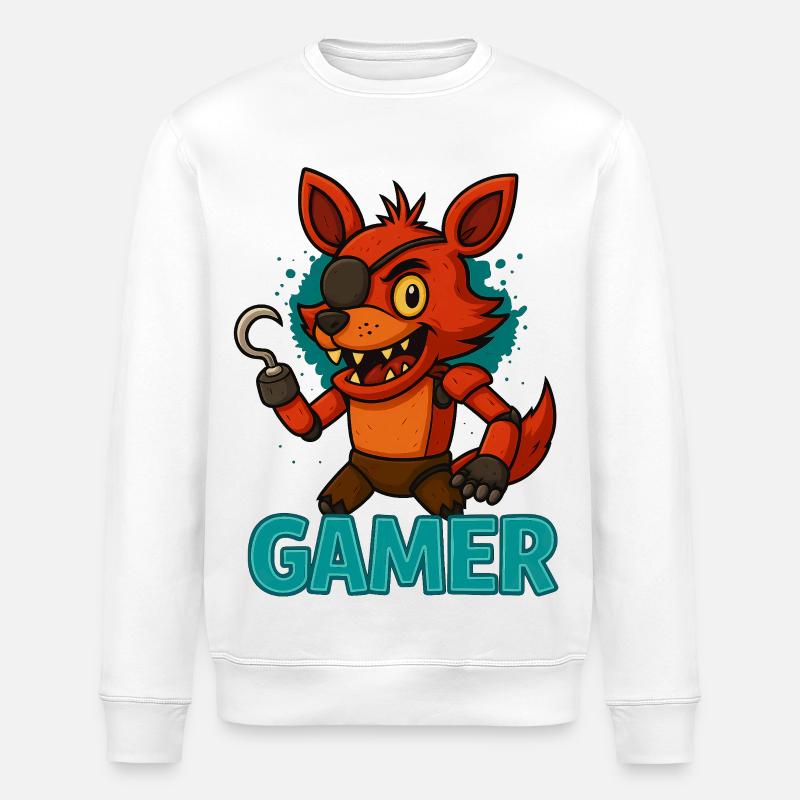 Piratenfuchs Gamer - Stanley/Stella Unisex Bio-Sweatshirt ROLLER - Weiß