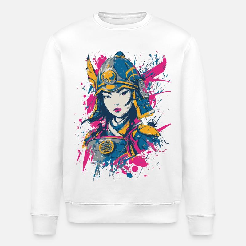 Samurai Kriegerin - Stanley/Stella Unisex Bio-Sweatshirt ROLLER - Weiß