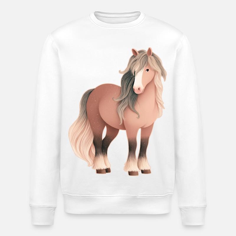 Pferd - Stanley/Stella Unisex Bio-Sweatshirt ROLLER - Weiß