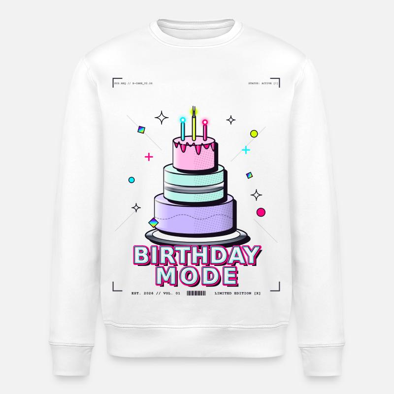 birthday cake birthday - Stanley/Stella ROLLER Unisex Organic Sweatshirt - white