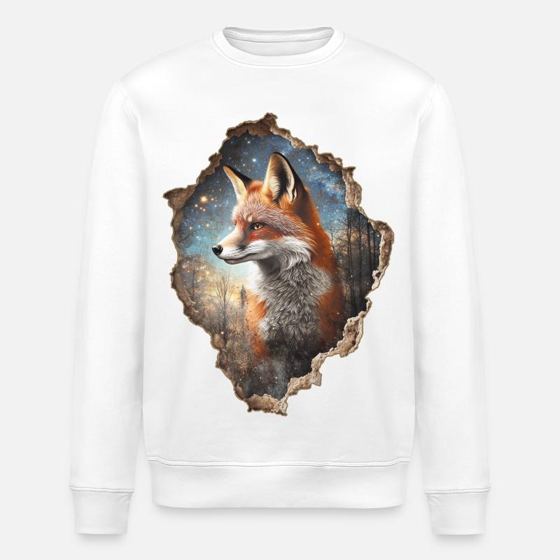 Fox - Stanley/Stella ROLLER Unisex Organic Sweatshirt - white