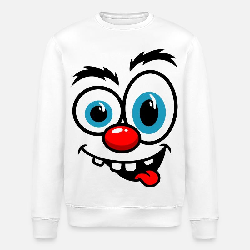 Bunte Clown-Karikatur - Stanley/Stella Unisex Bio-Sweatshirt ROLLER - Weiß