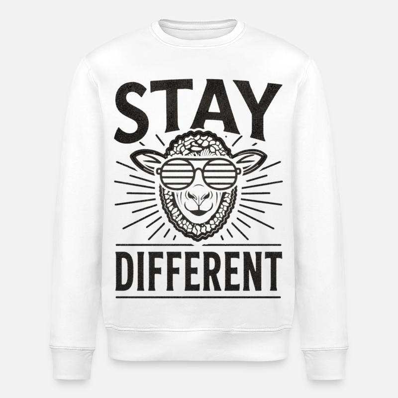 Stay Different Nerd Humor - Stanley/Stella ROLLER Unisex Organic Sweatshirt - white