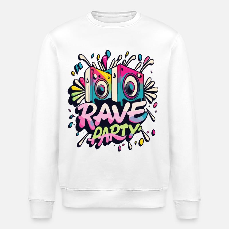 Rave Partymusik - Stanley/Stella Unisex Bio-Sweatshirt ROLLER - Weiß