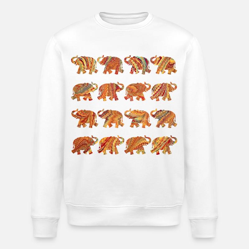 12 éléphants e 22 - Sweat bio ROLLER Stanley/Stella Unisexe - blanc