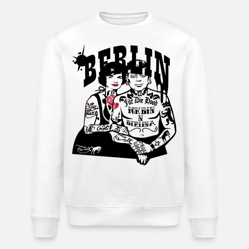 Berlin Schriftzug - Stanley/Stella Unisex Bio-Sweatshirt ROLLER - Weiß