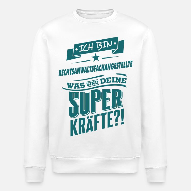 Superpower Rechtsanwaltsfachangestellte - Beruf - Stanley/Stella Unisex Bio-Sweatshirt ROLLER - Weiß