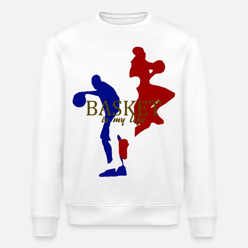 basket is my life - Stanley/Stella Unisex Bio-Sweatshirt ROLLER - Weiß