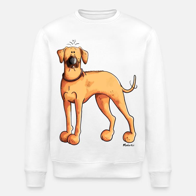 Süßer Rhodesian Ridgeback - Stanley/Stella Unisex Bio-Sweatshirt ROLLER - Weiß