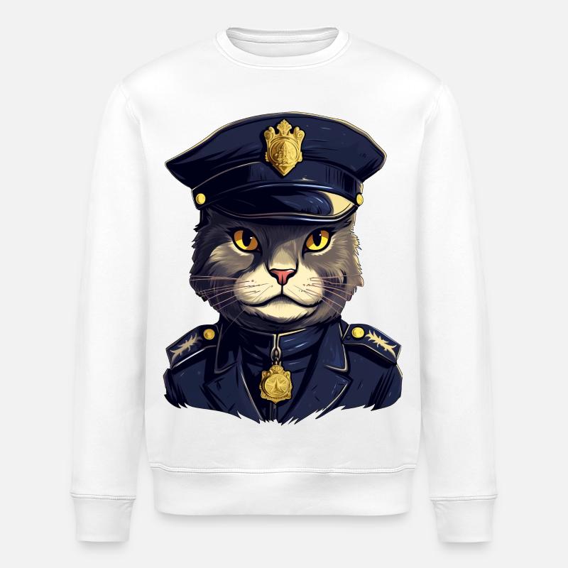 Katzen Polizei - Stanley/Stella Unisex Bio-Sweatshirt ROLLER - Weiß