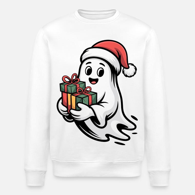 Weihnachtsgeist mit Geschenken - Stanley/Stella Unisex Bio-Sweatshirt ROLLER - Weiß