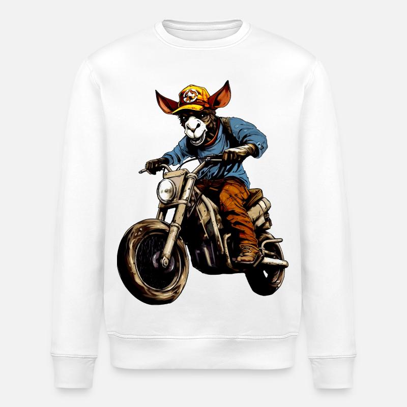 Esel Motorrad - Stanley/Stella Unisex Bio-Sweatshirt ROLLER - Weiß