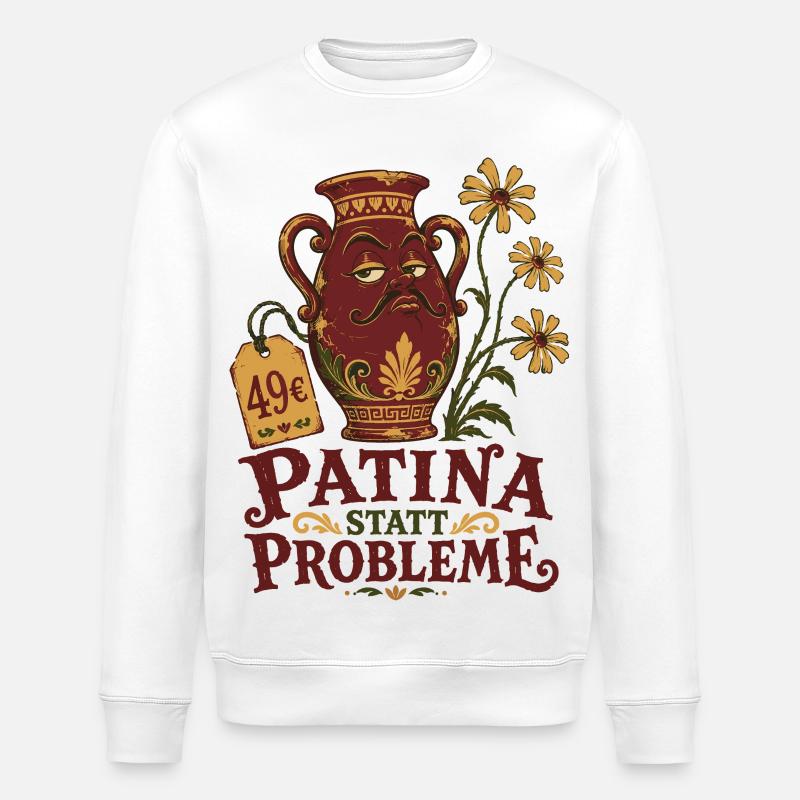 Patina instead of problems - Stanley/Stella ROLLER Unisex Organic Sweatshirt - white