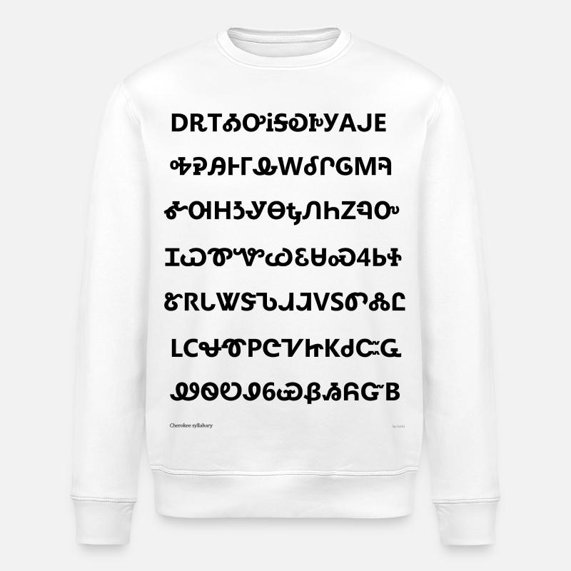 Cherokee-Silbenschrift (schwarz) - Stanley/Stella Unisex Bio-Sweatshirt ROLLER - Weiß