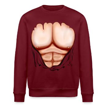Ripped Muscles, six pack, chest T-shirt - Stanley/Stella ROLLER Unisex Organic Sweatshirt - white - Front - Nik (191cm)