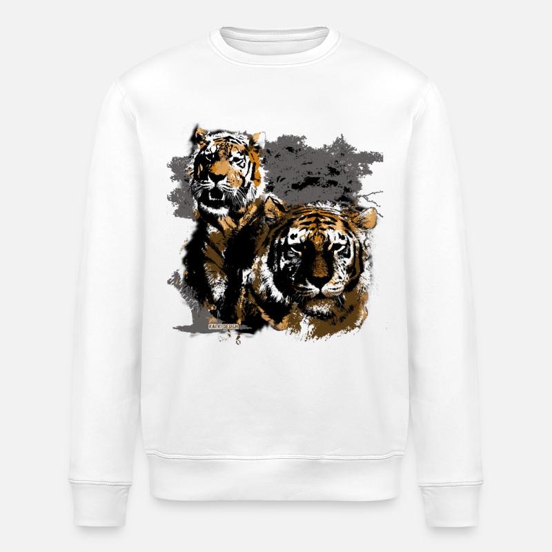tiger - Stanley/Stella Unisex Bio-Sweatshirt ROLLER - Weiß