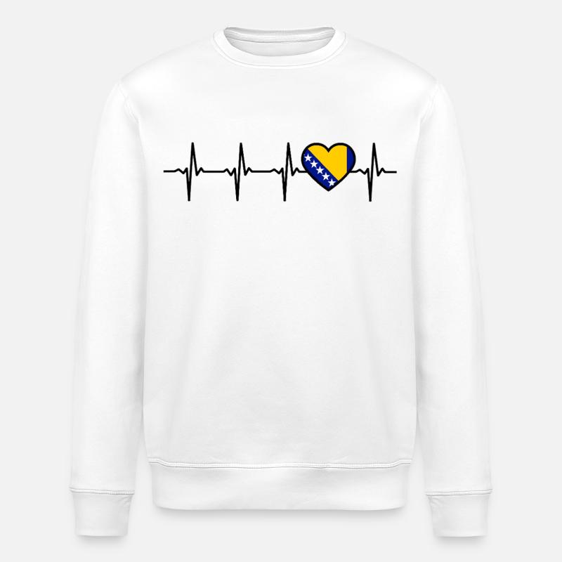 Bosnie-Herzégovine Drapeau Drapeaux - Sweat bio ROLLER Stanley/Stella Unisexe - blanc
