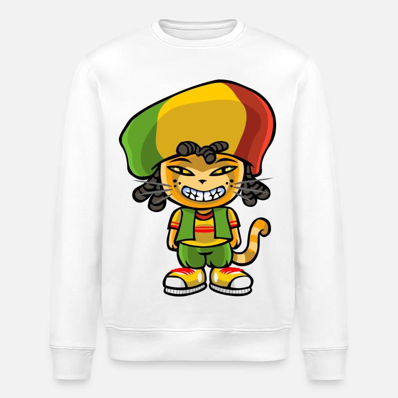 Reggae chat - Sweat bio ROLLER Stanley/Stella Unisexe - blanc