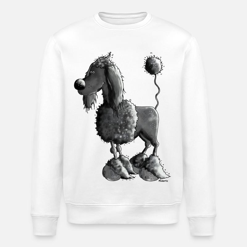 Dufter Pudel - Hund - Stanley/Stella Unisex Bio-Sweatshirt ROLLER - Weiß