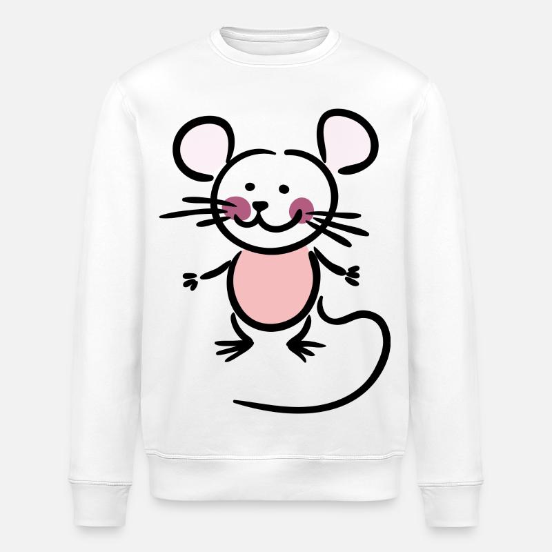 mouse - Stanley/Stella ROLLER Unisex Organic Sweatshirt - white