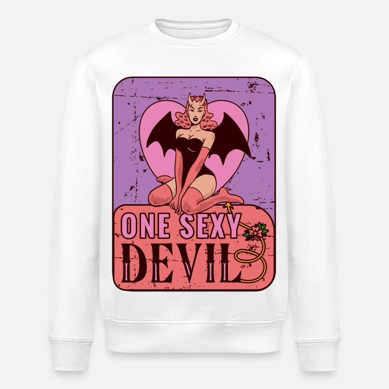 Sexy devil - Stanley/Stella ROLLER Unisex Organic Sweatshirt - white