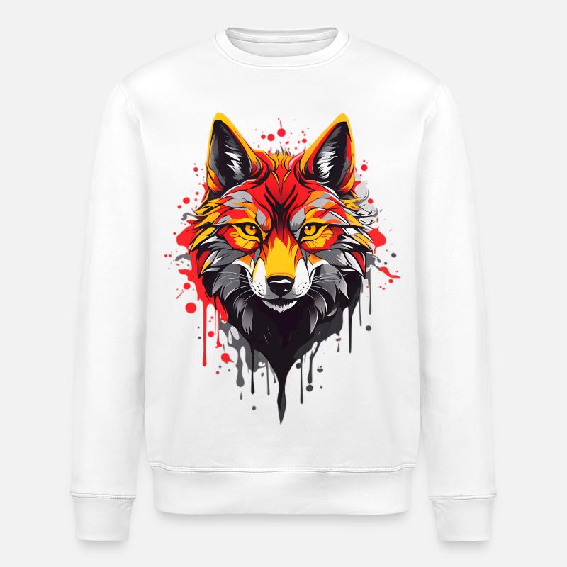 Cool Wolf - Stanley/Stella ROLLER Unisex Organic Sweatshirt - white