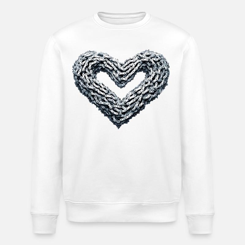 Fahrradkette Herz Illustration Radliebe - Stanley/Stella Unisex Bio-Sweatshirt ROLLER - Weiß