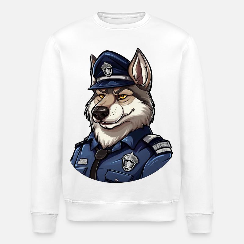 Polizei Wolf - Stanley/Stella Unisex Bio-Sweatshirt ROLLER - Weiß