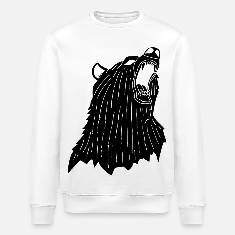 Wütender Schwarzbär - Stanley/Stella Unisex Bio-Sweatshirt ROLLER - Weiß