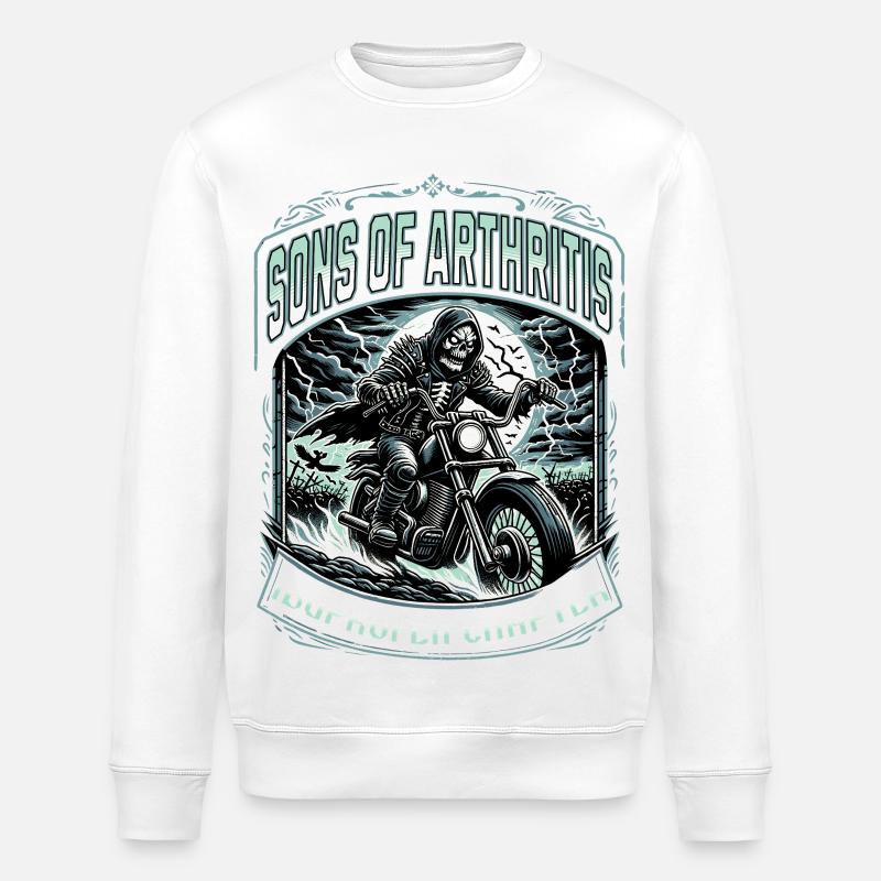 Fils de l’arthrite, chapitre Ibuprofène, Moto - Sweat bio ROLLER Stanley/Stella Unisexe - blanc