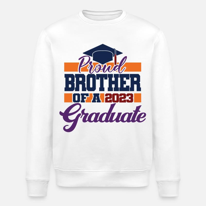 Stolzer Bruder eines Abschlussgeschenks 2023 - Stanley/Stella Unisex Bio-Sweatshirt ROLLER - Weiß