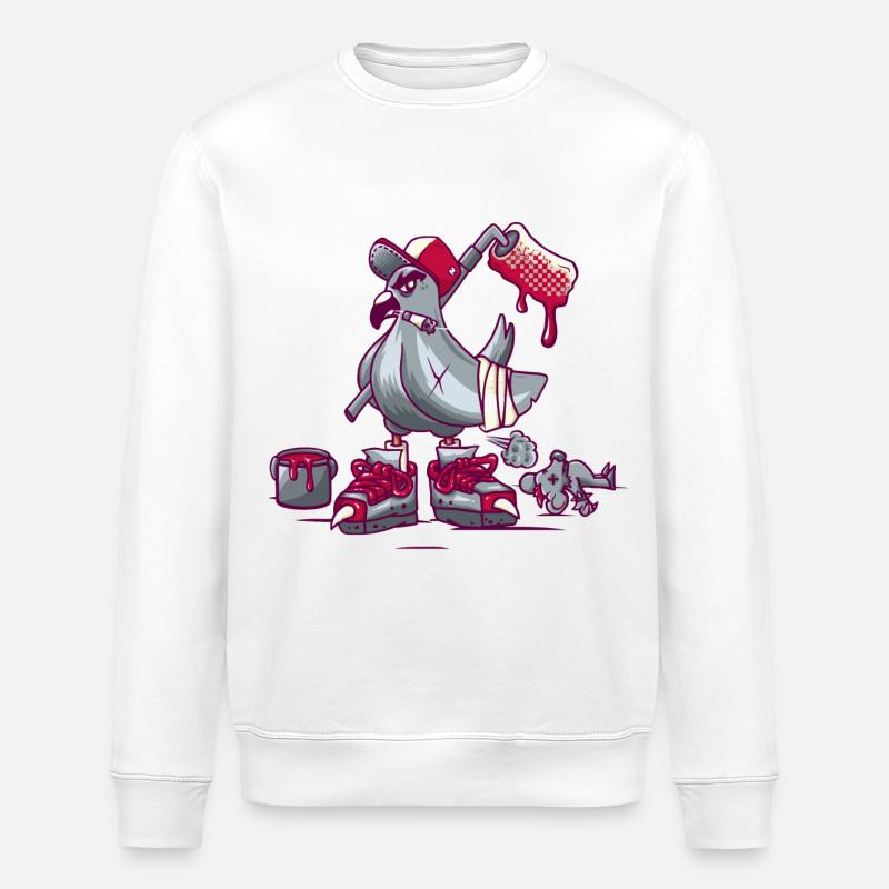 Pigeon de rue - Sweat bio ROLLER Stanley/Stella Unisexe - blanc