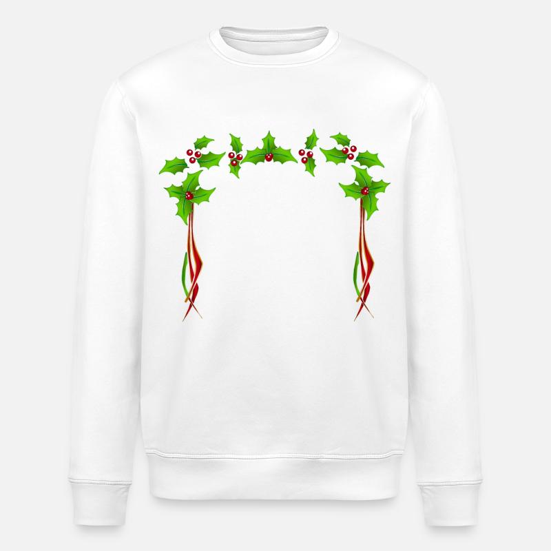 Christmas Holly Rahmen - Stanley/Stella Unisex Bio-Sweatshirt ROLLER - Weiß