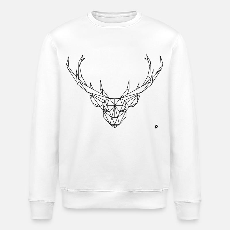 AD Geometric Deer - Stanley/Stella Unisex Bio-Sweatshirt ROLLER - Weiß